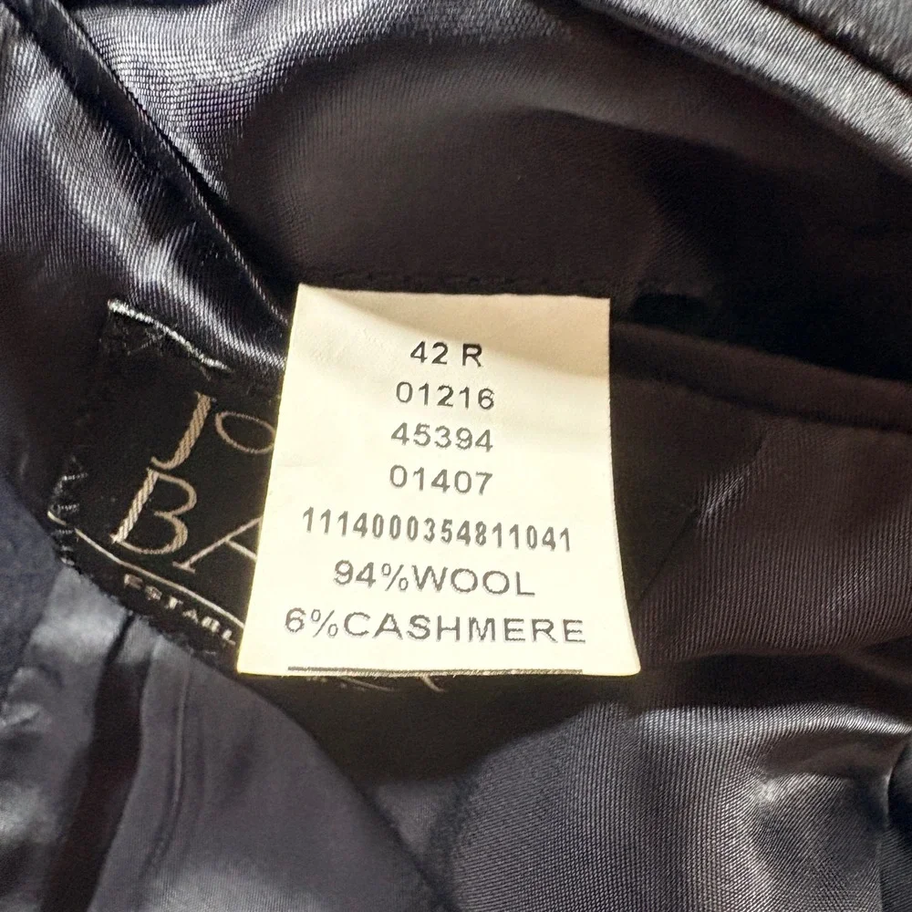Jos. A. Bank Blazer Mens 42R Navy Blue Wool Cashmere Sport Coat Business Jacket